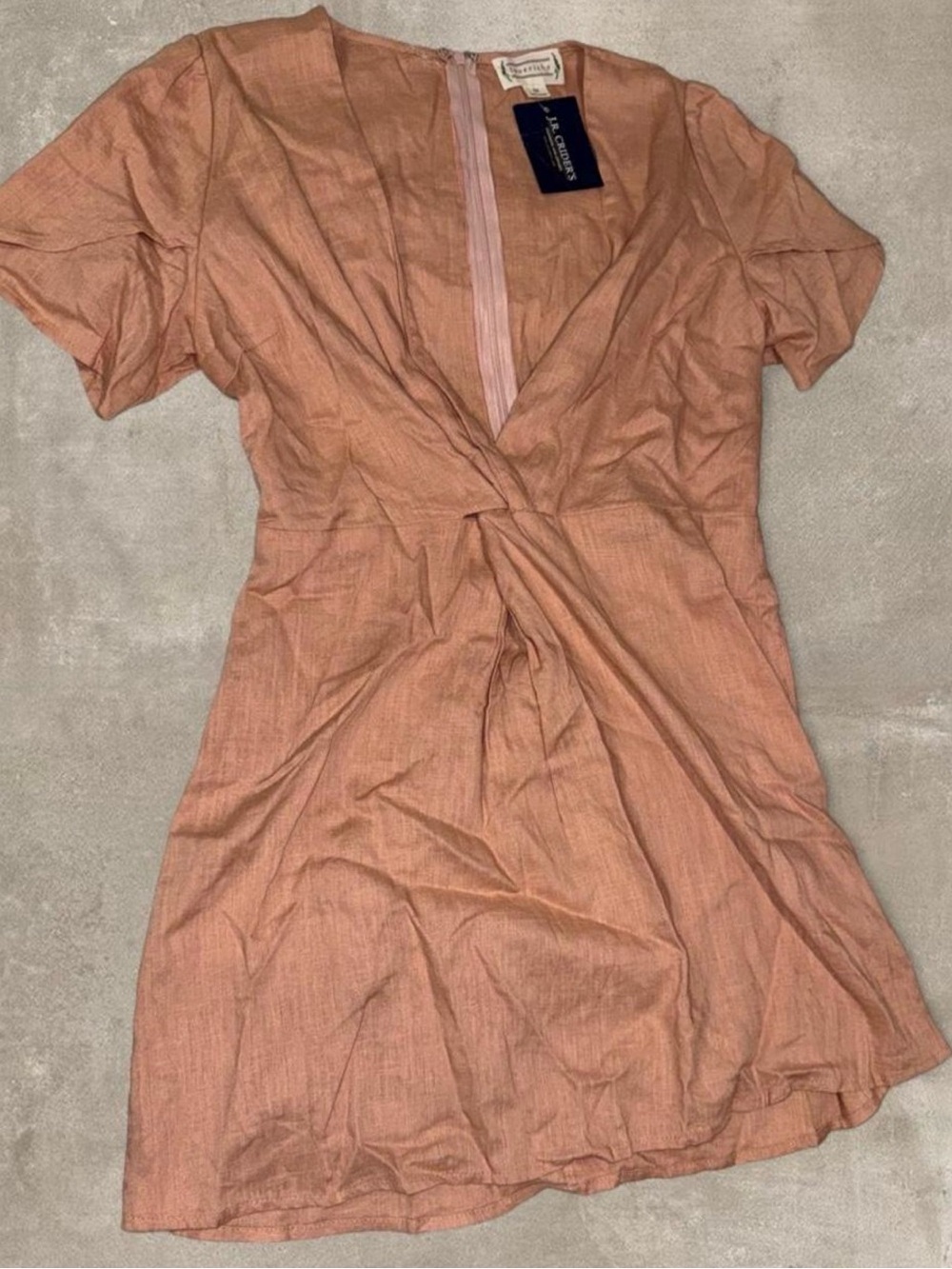 Love Riche Peach Wrap-Style Short Dress